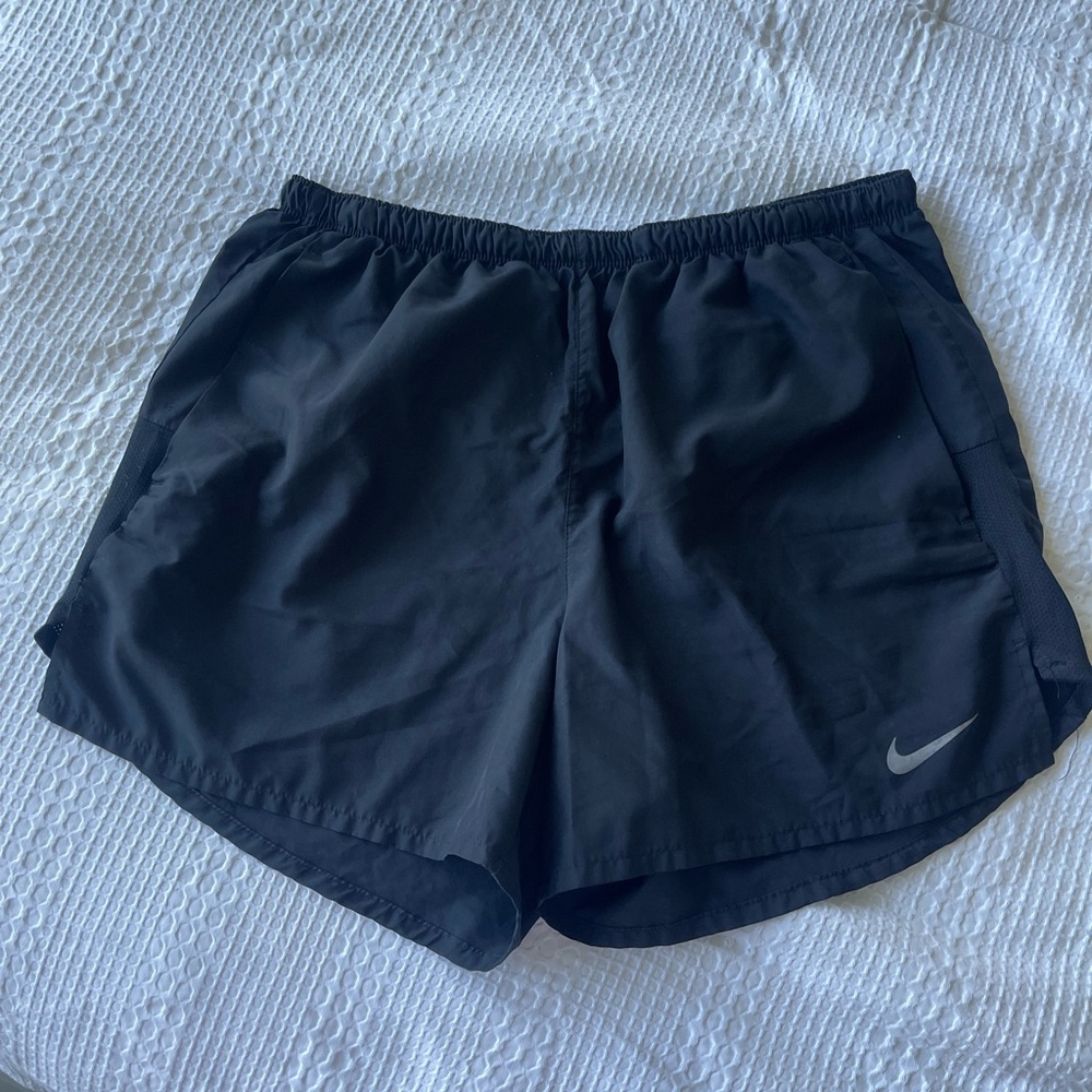 Nike Men Black Athletic Running Shorts with Reflective Swoosh